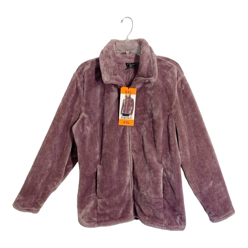32 Degrees Heat Women Soft & Cozy Plush Luxe Velvet Full Zip Jacket Size XXL
